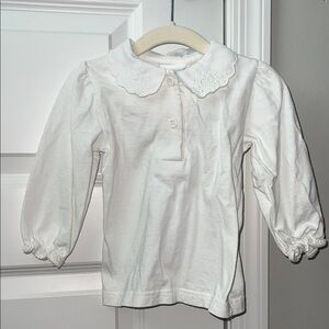 VINTAGE 90s Baby Osh Kosj B’Gosh White Kids Shirt with Embroidered Collar